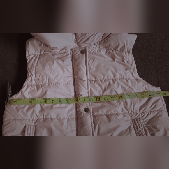 Leani Women's Light/Blush Pink Hooded Puffer Coat/Long Vest - Size Medium - Picture 8 of 12